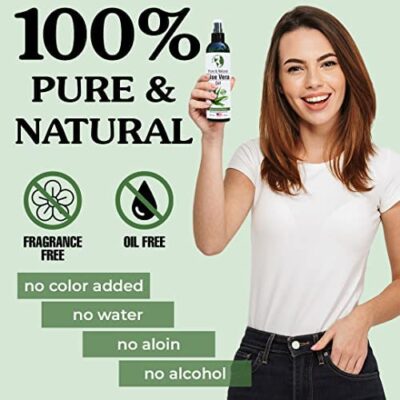 Earth's Daughter Organic Aloe Vera Gel from 100% Pure and Natural Cold Pressed Aloe - Great for Face - Hair - Acne - Sunburn - Bug Bites - Rashes - Eczema - 8 Oz. - Image 2
