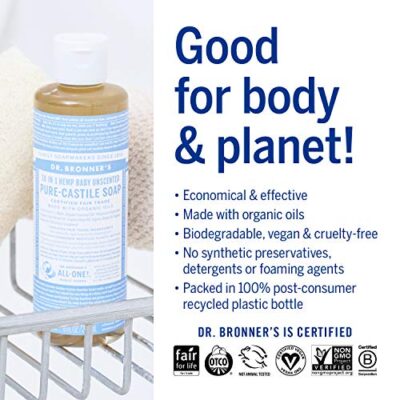 Dr. Bronner's Baby Unscented Gift Set - Pure-Castile Liquid and Bar Soaps, Organic Magic Balm, and 4-in-1 Organic Sugar Pump Soap - Image 5