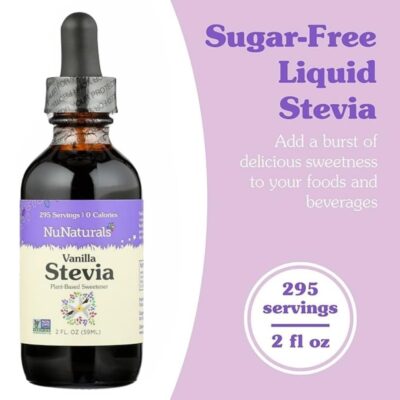 NuNaturals Liquid Vanilla Stevia, Sugar-Free Sweetener, Plant-Based Sugar Substitute, Zero Calorie, 2oz (2-Pack) - Image 2