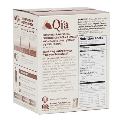 Nature's Path Qi'a Superfood Organic Gluten Free Creamy Coconut Instant Oatmeal,6 Packets,Non-GMO,35g Whole Grains,6g Plant Based Protein,High Fiber,by Nature's Path - Image 2