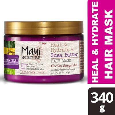Maui Moisture Heal & Hydrate + Shea Butter Hair Mask & Leave-In Conditioner Treatment to Deeply Nourish Curls & Help Repair Split Ends, Vegan, Silicone, Paraben & Sulfate-Free, 12 Ounce - Image 13