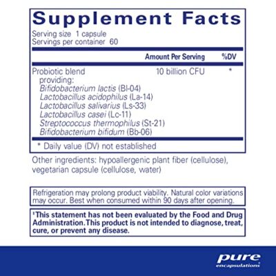 Pure Encapsulations Probiotic G.I. - Shelf Stable Probiotic for Intestinal Health & Gastrointestinal Support - with Lactobacillus & Bifidobacterium Probiotic - 60 Capsules - Image 2