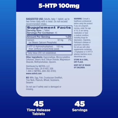 Natrol 5-HTP 100mg, Dietary Supplement Helps Support a Balanced Mood, 90 Time Release Tablets, 22-45 Day Supply - Image 7