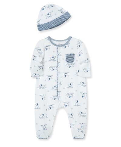 Little Me Baby Toile Footie with Hat, Puppy, 6 Months