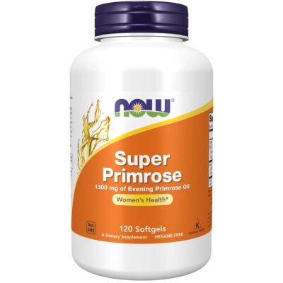 NOW Supplements, Super Primrose 1300 mg with Naturally Occurring GLA (Gamma-Linolenic Acid), 120 Softgels