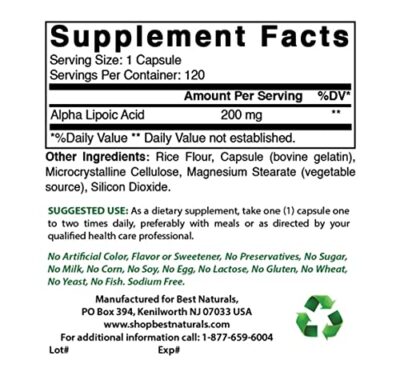 Best Naturals Alpha Lipoic Acid 200 Mg 120 Capsules - Image 2