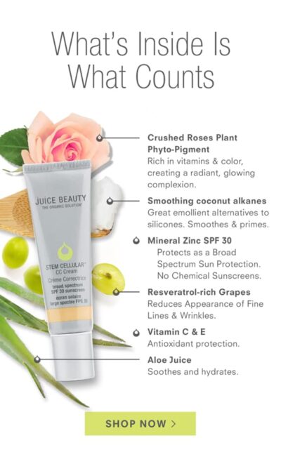 Juice Beauty STEM CELLULAR CC Cream with SPF 30 -Desert Glow, Natural-Looking Coverage, Sun Protection, Age-Defying, Skin-Perfecting Formula with Zinc SPF 30 Sunscreen-1.7 fl oz - Image 3