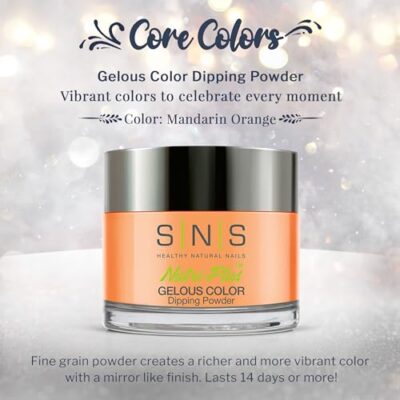 SNS Nail Dip Powder, Gelous Color Dipping Powder - Mandarin Orange (Orange/Peach, Cream) - Long-Lasting Dip Nail Color Lasts 14 Days - Low-Odor & No UV Lamp Required - 1oz - Image 2