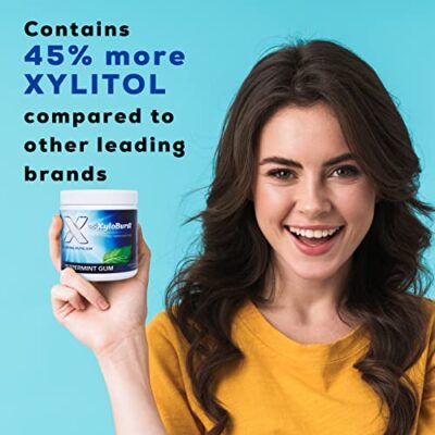 XyloBurst Gum | Xylitol Chewing Gum | Sugar Free, Gluten Free, Keto Friendly | Aspartame Free Gum For Oral Health | Peppermint | 100-Count Jar - Image 3