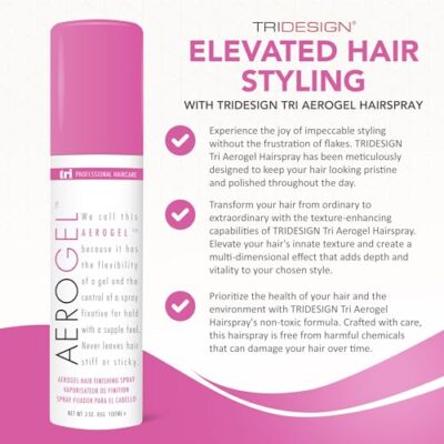 TRI Design Aerogel Hair Spray - Extra Hold, Free & Clear Hairspray Firm Hold for Women and Men, Travel, Volume Fixer & Non-Sticky Hairspray Essentials, Flexible Spray Nozzle Bottle - (3oz, Pack of 4) - Image 7