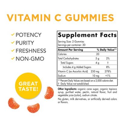 Nordic Naturals Vitamin C Gummies, Tart Tangerine - 60 Gummies - 250 mg Vitamin C - Immune Support, Antioxidant Protection, Child Growth & Development - Non-GMO, Vegan - 30 Servings - Image 10