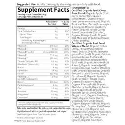 Garden of Life Organics Men's Gummy Vitamins - Berry - Certified Organic, Non-GMO, Vegan, Kosher Complete Multi - Methyl B12, C & D3 - Gluten, Soy & Dairy Free, 120 Real Fruit Chew Gummies - Image 6
