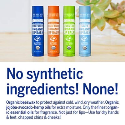 Dr. Bronner's - Organic Lip Balm (Peppermint, 0.15 ounce, 6-Pack) - Made with Organic Beeswax and Avocado Oil, For Dry Lips, Hands, Chin or Cheeks, Jojoba Oil for Added Moisture, Cooling and Hydrating - Image 4