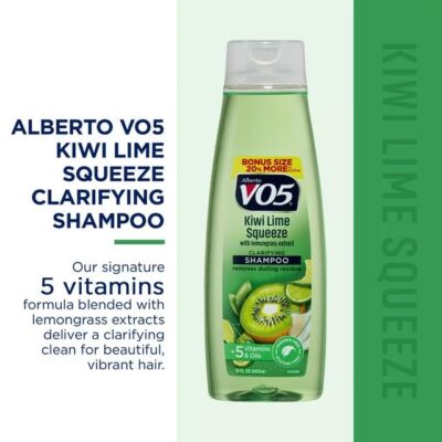 Alberto VO5 Kiwi Lime Squeeze Clarifying Shampoo - Moisturizing Shampoo with Clarifying Formula - 5 Vitamins and Oils - Fruity Kiwi Fragrance - 15 oz - Image 4