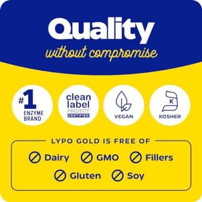 Enzymedica Lypo Gold, Digestive Enzymes for Fat Digestion, Offers Fast Acting Gas & Bloating Relief, 60 Count - Image 6
