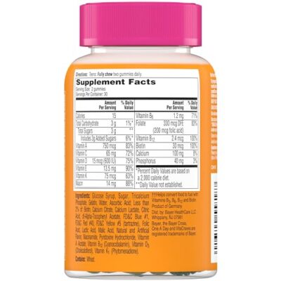 One A Day Teen for Her Multivitamin Gummies, Gummy Multivitamins with Vitamin A, C, D, E and Zinc for Immune Health Support, Physical Energy & more, 60 Count - Image 8