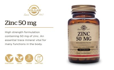 Solgar Zinc 50 mg - 100 Tablets - Antioxidant, Skin & Immune System Support - Non-GMO, Vegan, Kosher, Gluten Free - 100 Servings - Image 3
