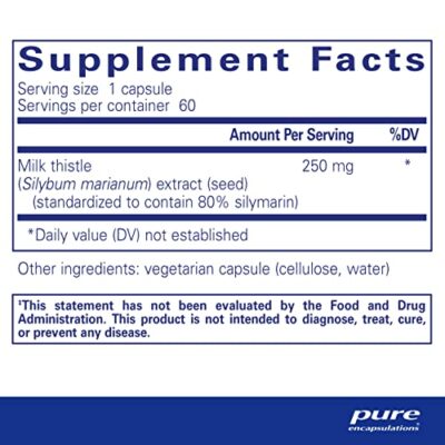 Pure Encapsulations Silymarin - 250 mg Milk Thistle Per Capsule - Liver Health Support - Antioxidants Supplement - Non-GMO & Vegan - 60 Capsules - Image 2