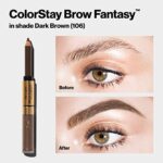 Revlon Eyebrow Gel & Pencil, ColorStay Brow Fantasy 2-in-1 Eye Makeup, Longwearing with Precision Tip, 105 Brunette, 0.04 Oz - Image 4