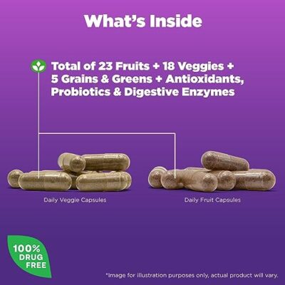 Natrol JuiceFestiv Daily Fruit & Veggie with SelenoExcell and Whole-Food [Phyto] Nutrients, Dietary Supplement Supports Better Nutrition (& Overall Well-Being), 60 Capsules (Pack of 2), 30 Day Supply - Image 3