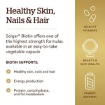 Solgar Biotin 10,000 mcg, 120 Vegetable Capsules - Energy, Metabolism, Promotes Healthy Skin, Nails & Hair - Super High Potency - Non-GMO, Vegan, Gluten, Dairy Free, Kosher - 120 Servings - Image 4