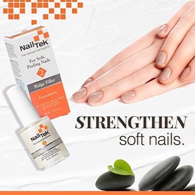 Nail Tek Foundation 2, Ridge Filling Strengthening Base Coat for Soft and Peeling Nails, 0.5 oz, 1-Pack - Image 2