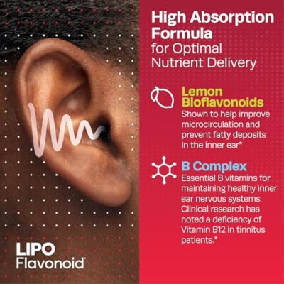 Lipo Flavonoid Plus, Tinnitus Relief for Ringing Ears, OTC Flavonoid Ear Health Vitamins, Bioflavonoids & Vitamin C, 500 Caplets - Image 3