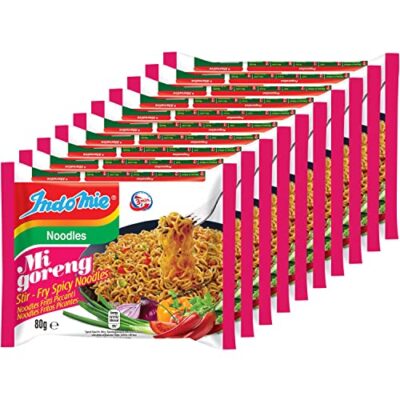 Indomie Mi Goreng Instant Stir Fry Noodles, Halal Certified, Hot & Spicy / Pedas Flavor, 3 Ounce (Pack of 10)