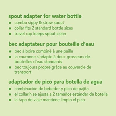 green sprouts Spout Adapter for Water Bottle, Quickly Converts a Standard Bottle into a Sippy Cup, Collar Fits Two Bottle Sizes, One Size - Image 9