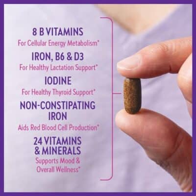 New Chapter, Postnatal Vitamins Lactation Supplement, Complete Multivitamin with Fermented Vitamin D3 + B Vitamins, Made with Organic Vegetables & Herbs, Non-GMO Ingredients, 192 Count - Image 3