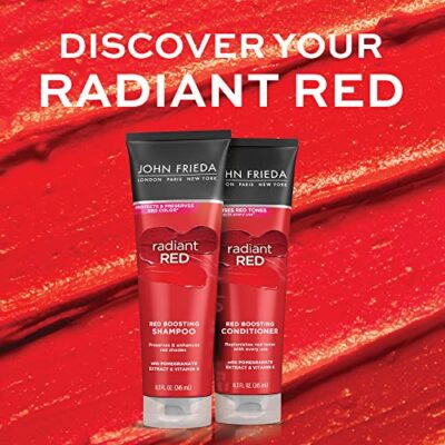 John Frieda Radiant Red Red Boosting Shampoo, Daily Shampoo, Helps Enhance Red Hair Shades, 8.3 Ounce, with Pomegranate and Vitamin E - Image 3