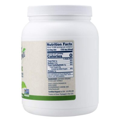 Now Foods Better Stevia Certified Organic Extract Powder 1 Lb (454 G) Powder - Image 2