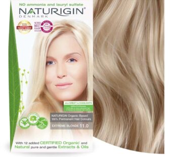 Naturigin Permanent Hair Dye, 11.0 Extreme Blonde, Ammonia and Paraben Free, up to 100% Gray Hair Coverage, Long Lasting, Vegan, Cruelty Free