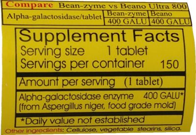 ValuePricedMeds Bean-zyme Extra Strength (150 ct) is 400 GAUL per Tablet - Image 3