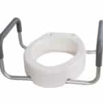 Essential Medical Supply Raised Elevated Toilet Seat Riser for a Standard Round Toilet with Padded Aluminum Arms for Support and Compatible with Toilet Seat, Standard, 17.5 x 13.5 x 3.5 Inch - Image 2