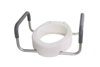 Essential Medical Supply Raised Elevated Toilet Seat Riser for a Standard Round Toilet with Padded Aluminum Arms for Support and Compatible with Toilet Seat, Standard, 17.5 x 13.5 x 3.5 Inch - Image 2