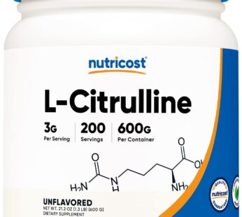 Nutricost Pure L-Citrulline (Base) Powder (600 Grams)