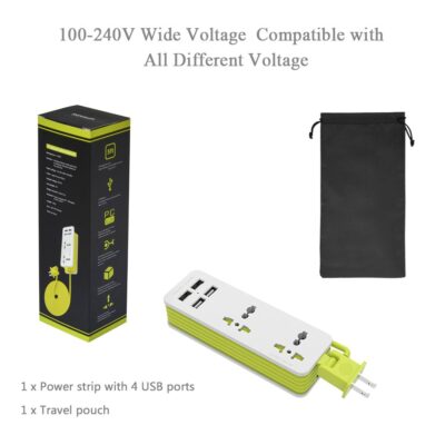 UPWADE Outlet Travel Power Strip Surge Protector with 4 Smart USB Charging Ports (Total 5V 4.2A Output) and 5ft Cord,Multi-Port USB Wall Charger Desktop Hub Portable Travel Charger Charging Station - Image 4