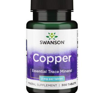 Swanson Copper Mineral Supplement – 2 mg (Copper Chelate) – Antioxidant, Immune System, and Cell Support – 300 Tablets