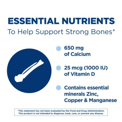 Citracal Maximum Plus, 650 mg Calcium Citrate, easily absorbed and highly soluble with 25 mcg (1000 IU) Vitamin D3, Bone Health Support, Calcium Supplement for Ages 12+, 120 Count - Image 4