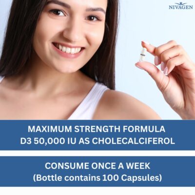 Nivagen Pharmaceuticals Inc Vitamin D3 50,000 IU Capsule (100) - Image 4