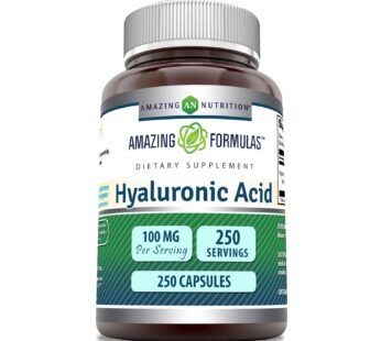 Amazing Formulas Hyaluronic Acid 100mg 250 Capsules Supplement | Non GMO | Gluten Free | Made in USA