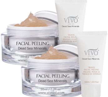 Vivo Per Lei Facial Peeling Gel – Face Peel Containing Dead Sea Minerals and Nut Shell Powder – Exfoliating Gel And Blackhead Remover (Pack of 2) Includes 2 Travel Facial Peel tubes
