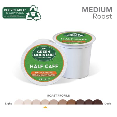 Green Mountain Coffee Roasters Half Caff, Single-Serve Keurig K-Cup Pods, Medium Roast Coffee, 24 Count - Image 4