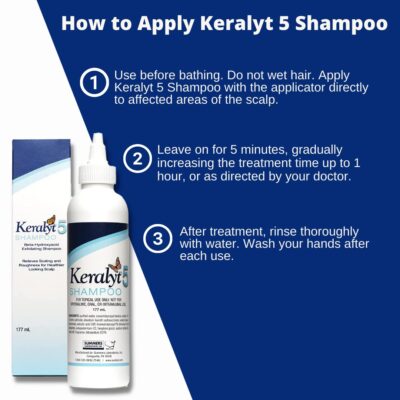 Keralyt 5 Anti-Dandruff Shampoo - Max Strength 5% Salicylic Acid Scalp Build-Up Clearing - Promotes Relief from Dandruff, Psoriasis, Seborrheic Dermatitis, Dryness, and Itchiness, 177 milliliters - Image 3