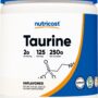Nutricost Taurine Powder 250 Grams - 125 Servings, 2000mg Per Serving
