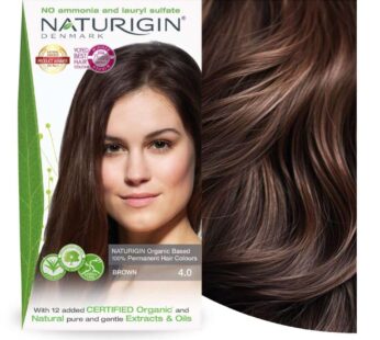 Naturigin Permanent Hair Dye, 4.0 Brown, Ammonia and Paraben Free, up to 100% Gray Hair Coverage, Long Lasting, Vegan, Cruelty Free