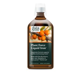 Gaia Herbs Plant Force Liquid Iron – Vegetarian Iron Supplement to Help Maintain Healthy Iron & Energy Levels – with Star Anise, Sea Buckthorn, Beet Root, Dandelion & Nettle – 16 Fl Oz (47 Servings)
