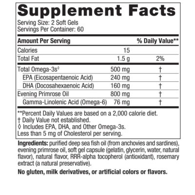 Nordic Naturals Omega Woman, Lemon - 120 Soft Gels - 500 mg Omega-3 + 800 mg Evening Primrose Oil - Healthy Skin, Hormonal Balance, Optimal Wellness - Non-GMO - 60 Servings - Image 2