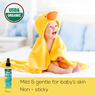 US Organic Baby Oil with Calendula, Jojoba and Olive Oil with Vitamin E, USDA Certified Organic, No Alcohol, Paraben, Artificial Detergents, Color, Synthetic Perfumes, 5 fl. Oz (Pure Unscented) - Image 4